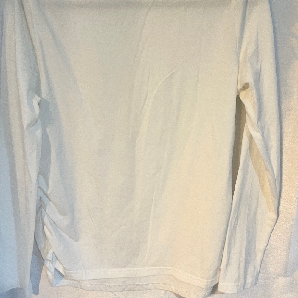 Women’s SHEIN White Long Sleeve Maternity Ruched Top Size L - Picture 2 of 7